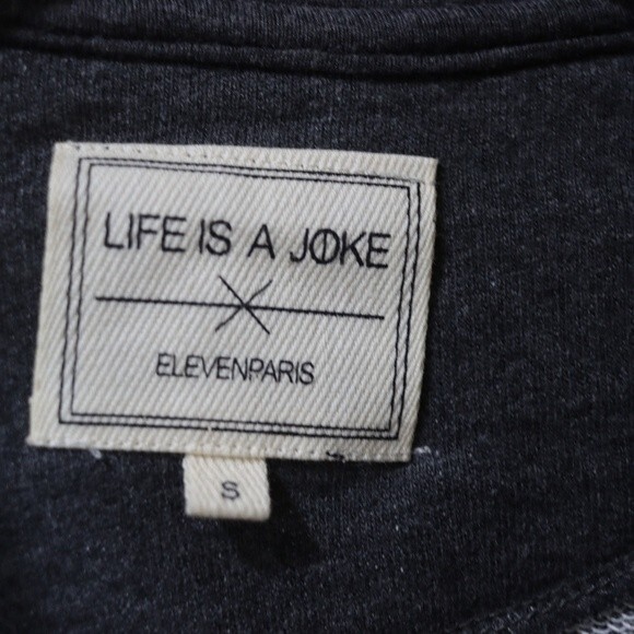 Elevenparis “Life Is A Joke” Graphic Sweatshirt Pullover Gray Streetwear Small - Picture 12 of 13